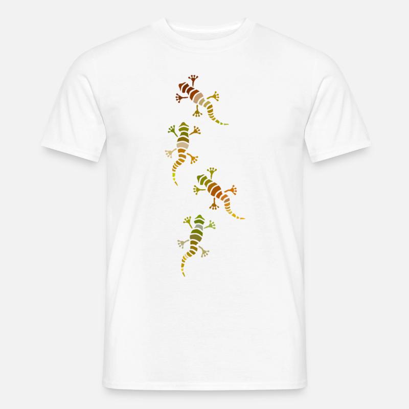 Gecko Farbe Abbildung - Männer T-Shirt - Weiß