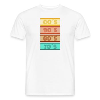 Jahrzehnte in bunt - Männer T-Shirt - Weiß - Vorne - AI Model Male 178 dark (178cm)
