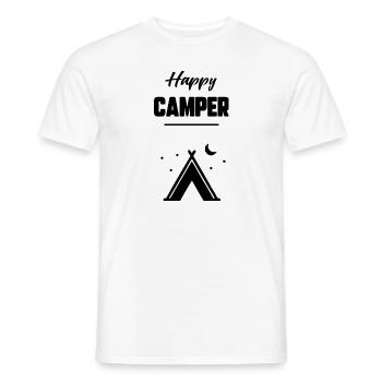 Happy camper - T-shirt homme - blanc - Devant - AI Model Male 178 dark (178cm)