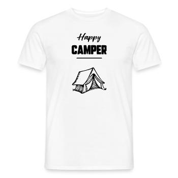 Happy camper - T-shirt homme - blanc - Devant - AI Model Male 178 dark (178cm)