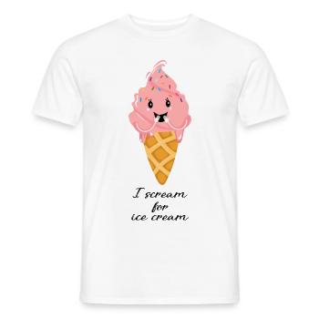 Scream for Ice Cream - Men's T-Shirt - white - Front - AI Model Male 178 dark (178cm)