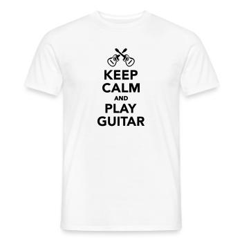 Keep calm and Play guitar - T-shirt homme - blanc - Devant - AI Model Male 178 dark (178cm)