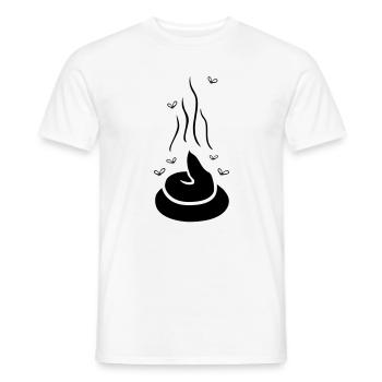 Dampfender Scheißhaufen mit Fliegen - einfärbbar - Männer T-Shirt - Weiß - Vorne - AI Model Male 178 dark (178cm)