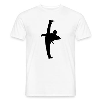 High Kick von Taekwondo oder Karate Schattenfigur - Männer T-Shirt - Weiß - Vorne - AI Model Male 178 dark (178cm)