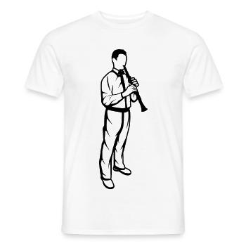 Garçon joueur de clarinette - T-shirt homme - blanc - Devant - AI Model Male 178 dark (178cm)