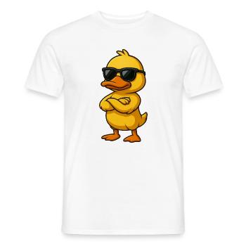 Cool Duck Confident Gamer Cartoon Gangster - Men's T-Shirt - white - Front - AI Model Male 178 dark (178cm)