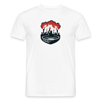 Pyrotechnik Stadion - Männer T-Shirt - Weiß - Vorne - AI Model Male 178 dark (178cm)