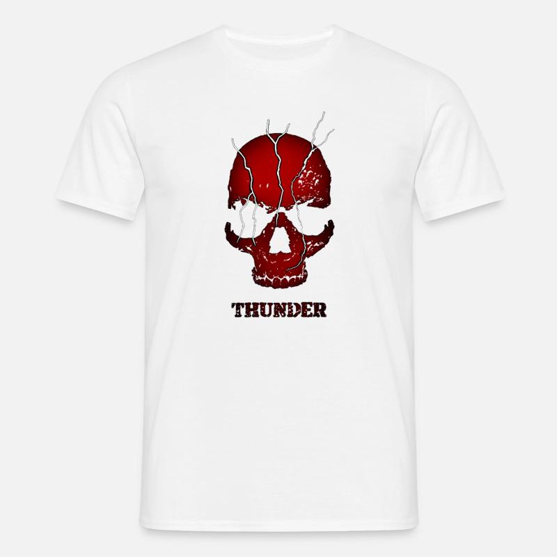 Exploding Thunder Skull - Men's T-Shirt - white