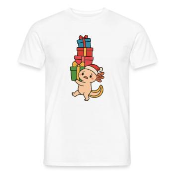 Axolotl de Noël – Idée cadeau amusante - T-shirt homme - blanc - Devant - AI Model Male 178 dark (178cm)