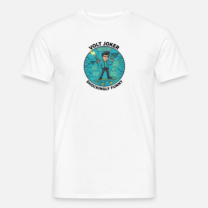 Watt's Up Elektronikheld - Männer T-Shirt - Weiß