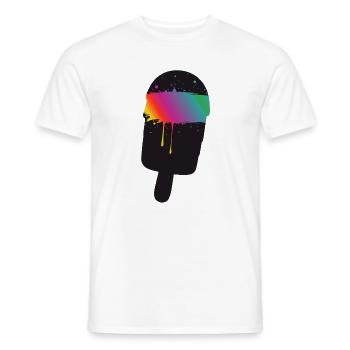 Regenbogen Eis Silhouette Street Art Style  - Männer T-Shirt - Weiß - Vorne - AI Model Male 178 dark (178cm)