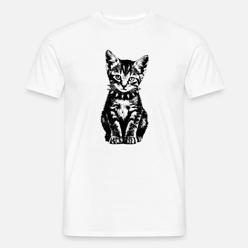 Punk Kätzchen - Männer T-Shirt - Weiß