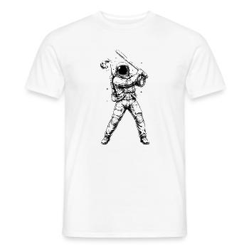 Astronaut Baseballschläger Weltraum Sport Kosmos  - Männer T-Shirt - Weiß - Vorne - AI Model Male 178 dark (178cm)