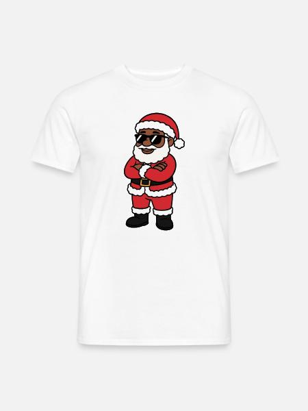 Cooler Weihnachtsmann mit dunkler Brille - Männer T-Shirt - Weiß