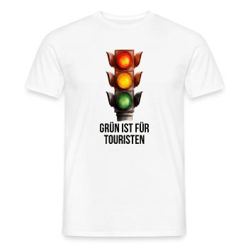 Grün ist für Touristen – Lustige Ampel - Männer T-Shirt - Weiß - Vorne - AI Model Male 178 dark (178cm)