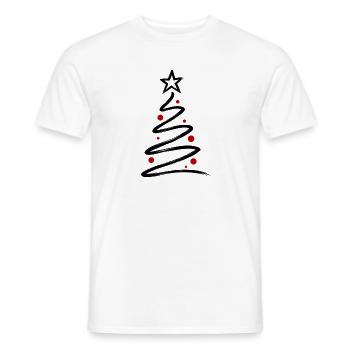 Minimal Christmas Tree 🎄 - Männer T-Shirt - Weiß - Vorne - AI Model Male 178 dark (178cm)
