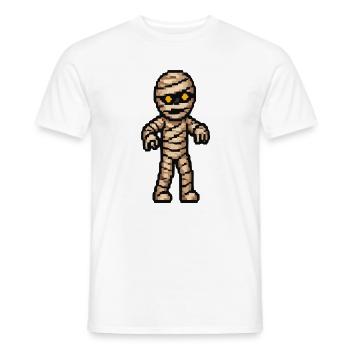 Pixelmummy mit goldenen Augen - Männer T-Shirt - Weiß - Vorne - AI Model Male 178 dark (178cm)