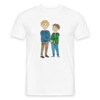 Kinderszene beste Freunde - Männer T-Shirt - Weiß - Vorne - AI Model Male 178 dark (178cm)