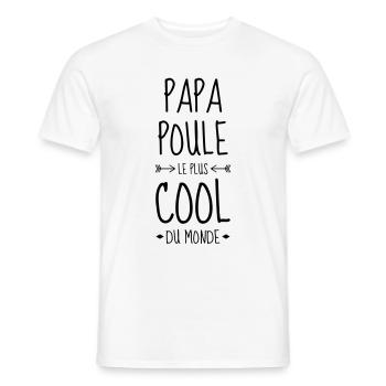 Papa Fête des Pères Naissance Bébé Anniversaire - T-shirt homme - blanc - Devant - AI Model Male 178 dark (178cm)
