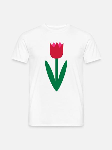 Tulpe Pflanze Zeichnung Blume Geschenkidee Blüten - Männer T-Shirt - Weiß