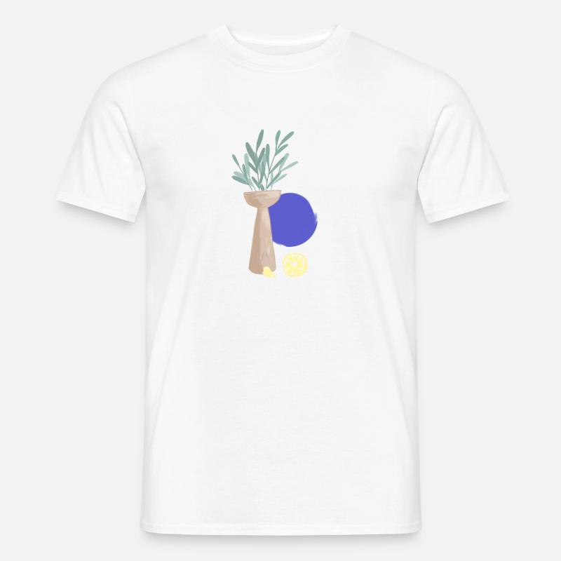 Olive und Zitrone - Männer T-Shirt - Weiß
