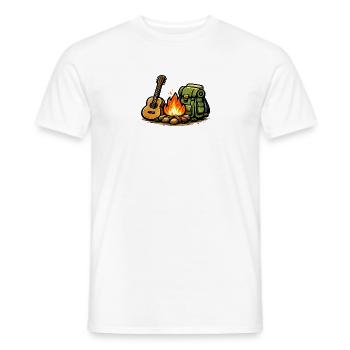 Campfire Guitar Adventure - Men's T-Shirt - white - Front - AI Model Male 178 dark (178cm)