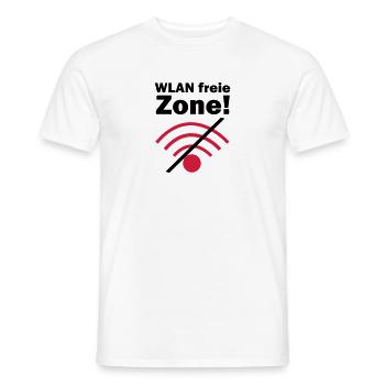 WLAN freie Zone! - Männer T-Shirt - Weiß - Vorne - AI Model Male 178 dark (178cm)