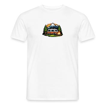 Bergcamping Wagen - Männer T-Shirt - Weiß - Vorne - AI Model Male 178 dark (178cm)