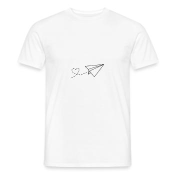 paper airplane - Men's T-Shirt - white - Front - AI Model Male 178 dark (178cm)