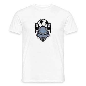 soccer football logo ferocious boar boar3 - Men's T-Shirt - white - Front - AI Model Male 178 dark (178cm)