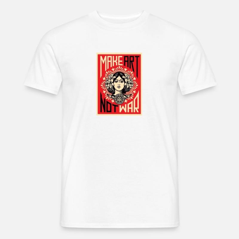 MAKE ART NOT WAR - Männer T-Shirt - Weiß
