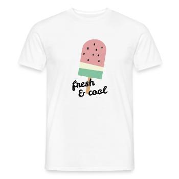 Popsicles à la pastèque avec slogan frais & cool - T-shirt homme - blanc - Devant - AI Model Male 178 dark (178cm)