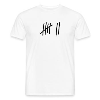 7 lines / / 7 times / / Birthday / / gift - Men's T-Shirt - white - Front - AI Model Male 178 dark (178cm)