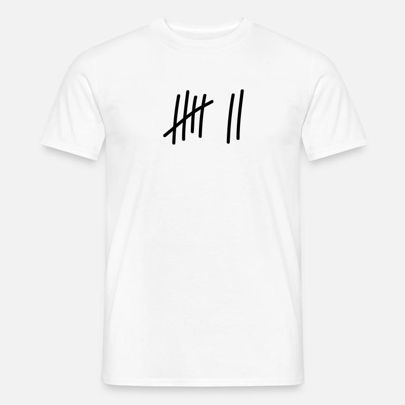 7 Striche // 7 Mal // Geburtstag // Geschenk - Männer T-Shirt - Weiß