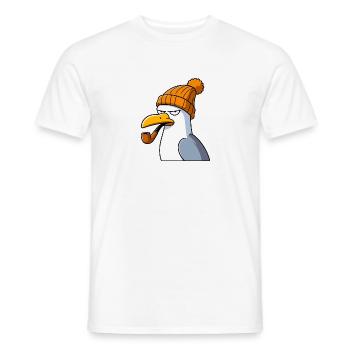 Evil Seagull Bonnet en laine et sifflet en bec - T-shirt homme - blanc - Devant - AI Model Male 178 dark (178cm)