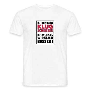 Klugscheißer Besserwisser Schlaumeier Genie genial - Männer T-Shirt - Weiß - Vorne - AI Model Male 178 dark (178cm)