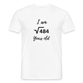 22 Years – Modern Birthday Number Design - Men's T-Shirt - white - Front - AI Model Male 178 dark (178cm)