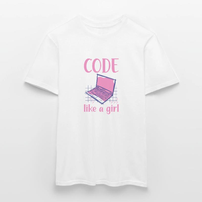 Code Like A Girl Programming Coder Computer Geek D Männer T-Shirt