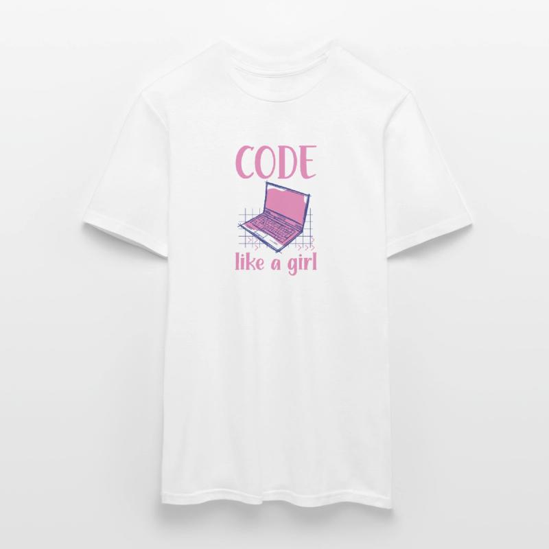 Code Like A Girl Programming Coder Computer Geek D Männer T-Shirt