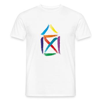 buntes haus - Männer T-Shirt - Weiß - Vorne - AI Model Male 178 dark (178cm)