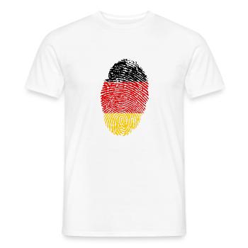 Fingerabdruck Schwarz Rot Gold - Männer T-Shirt - Weiß - Vorne - AI Model Male 178 dark (178cm)