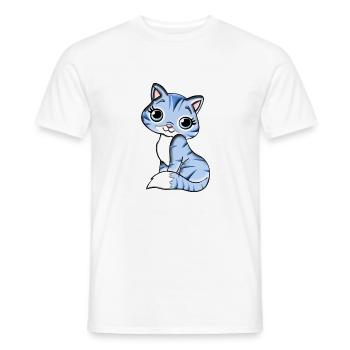 Cat kitten puss litter cat animal - Men's T-Shirt - white - Front - AI Model Male 178 dark (178cm)