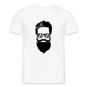 hipster tête bart cool - T-shirt homme - blanc - Devant - AI Model Male 178 dark (178cm)