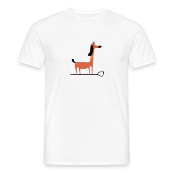 Dachshund Comic-Dackel Teckel-Love Dackel - Männer T-Shirt - Weiß - Vorne - AI Model Male 178 dark (178cm)