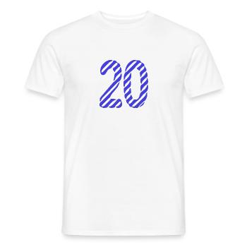 20. 20 JAHRE. 20-JÄHRIGES JUBILÄUM. 20-JÄHRIGES JUBILÄUM. - Männer T-Shirt - Weiß - Vorne - AI Model Male 178 dark (178cm)