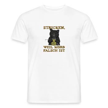 Stricken Weil Mord Falsch ist Katze - Männer T-Shirt - Weiß - Vorne - AI Model Male 178 dark (178cm)