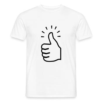 thumbs up - Men's T-Shirt - white - Front - AI Model Male 178 dark (178cm)