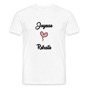 RETRAITE. RETRAITE. RETRAITEE - T-shirt homme - blanc - Devant - AI Model Male 178 dark (178cm)