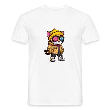 Leopard Winter - Men's T-Shirt - white - Front - AI Model Male 178 dark (178cm)