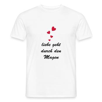liebe geht durch den Magen - Männer T-Shirt - Weiß - Vorne - AI Model Male 178 dark (178cm)